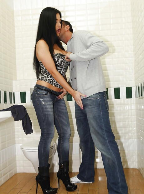 Delightful hungarian milf Aletta Ocean in jeans suck big cock and take it in the ass 