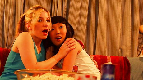 Enchanting mommies Ashley Fires and Lystra Faith in fancy shorts licking hot pussies and giving a pleasure with sex toy 