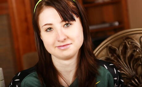 Shapely dark hair young Becca reveals tiny tits and masturbates 