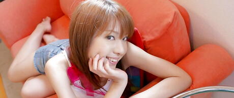 Gracile japanese babe Yuuna in hot undies reveals tiny tits and hot butt 