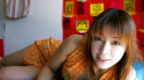 Excellent japanese amateur Megumi Yoshioka in underwear baring her butt 