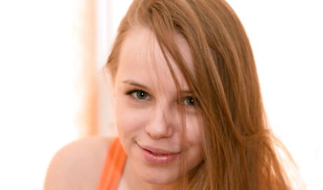 Peachy redhead hottie Mia in hot undies baring big knockers and nice pussy 