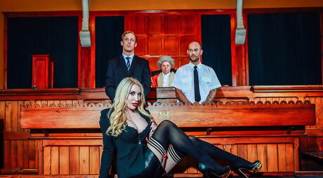 Excellent british blonde milf Valerie Fox fucked in the ass after good suck in office