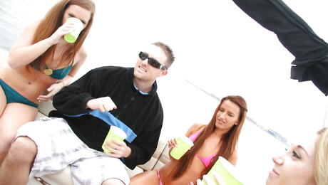 Sultry women Maddy Oreilly, Emma Haize and Megan Promisita in superb orgy in the club