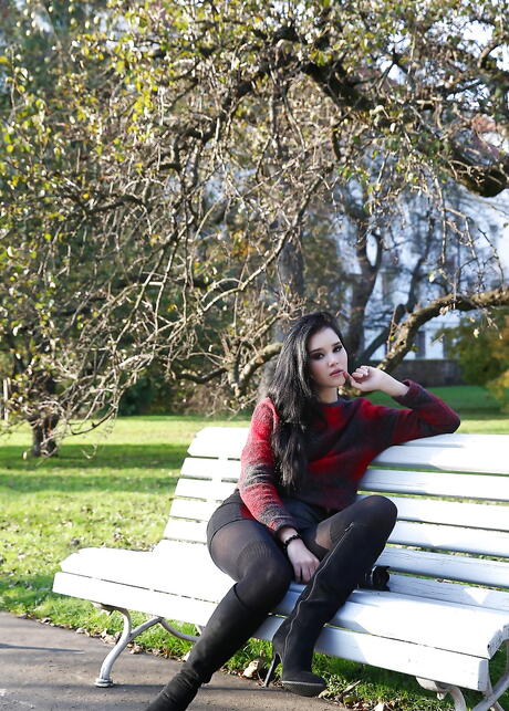 Shapely ukrainian brunette teen Malena Fendi in erotic gallery