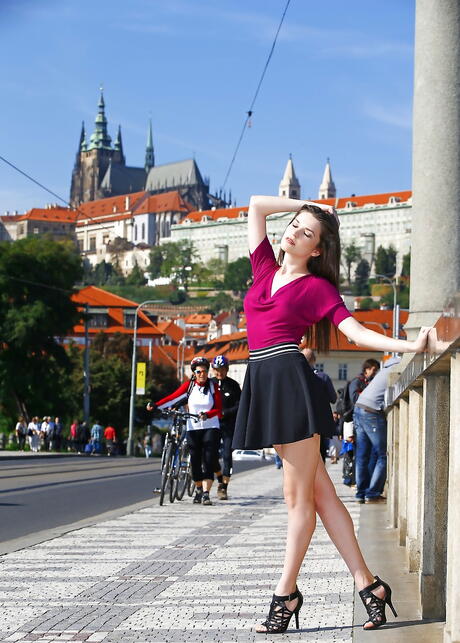 Curious ukrainian babe Serena Wood in sexy sexy skirt