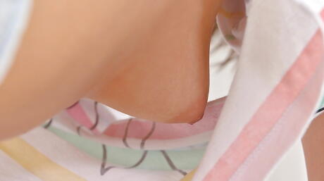 Gracile hungarian young Tricia Teen reveals her butt in and masturbates 