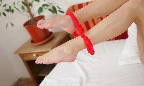 Sexy teen Jana in undies makes some hot foot fetish action 