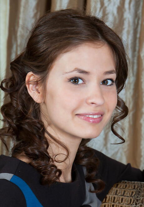 Excellent dark hair youthful Irina J in skirt reveals tiny tits and spreads her legs 