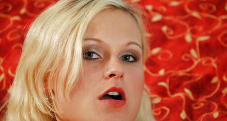 Excellent czech blond milf Katy Sweet in hot undies masturbates 