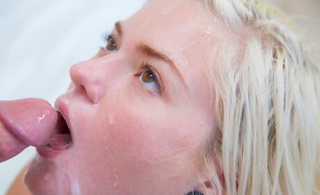 Sylphlike american blond youthful Chloe Foster rammed by huge cock in the ass after good suck 