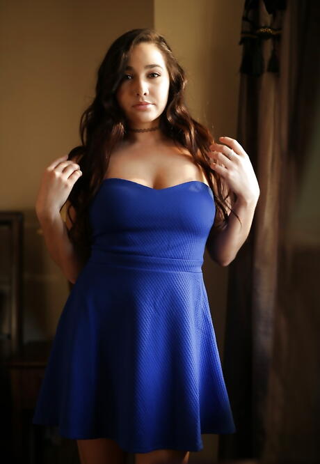 Rangy american brunette youthful Karlee Grey in erotic scene 