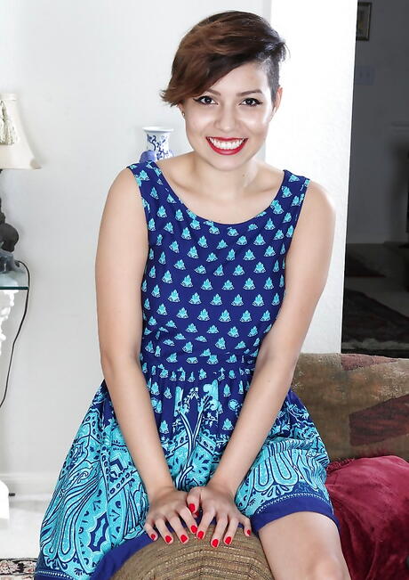 Very attractive american babe Natalie Odom in sexy undies reveals big knockers and spreads her legs 