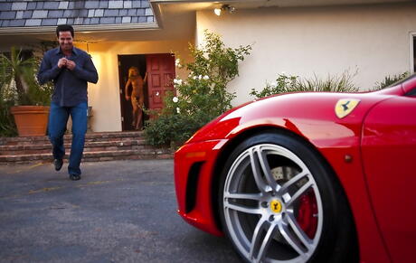 Stunning american pornstar Bree Olson posing in skirt on camera outside