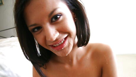 Sylphlike american youthful Ariana Fox fucked after good blowjob 