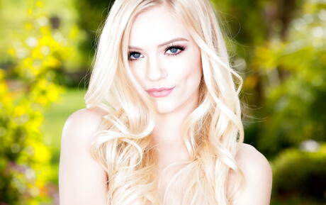 Stunning american blonde Alex Grey in sexy lingery exposing small tits and spreading her legs outdoor