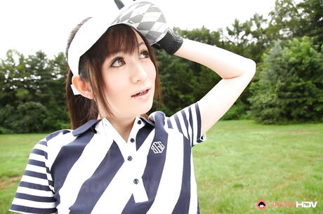 Excellent japanese dark hair Michiru Tsukino baring her butt outside