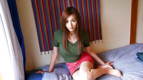 Very attractive japanese youthful Mai Hanano bares her butt 