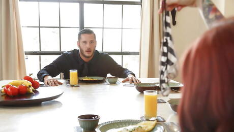 Peachy american redhead wife Monique Alexander hard fucked after sucking rod 