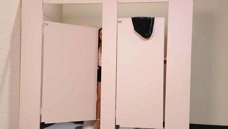 Sexy girls Abella Danger and Phoenix Marie have hot sex with a strapon in office