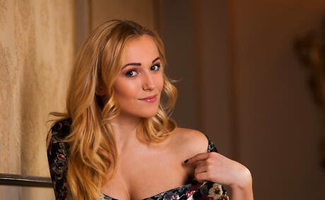 Slender blond teen Aislin showing big hooters and spreading her legs 