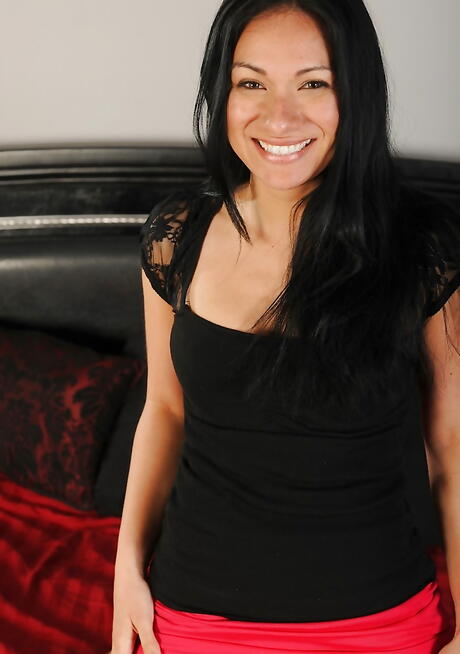 Stunning latin milf Eva Estrella in sexy underwear showing shaved pussy 