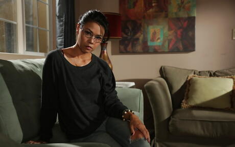 Charming asian milf Dana Vespoli exhibits big titties and hairy pussy 