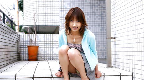 Deluxe japanese babe Haruka Morimura in hot panties exhibits her ass 