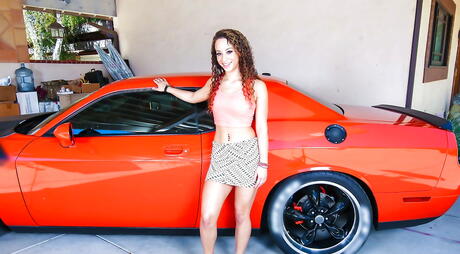 Amazing american porn star Teanna Trump in lingerie baring her butt and masturbating outdoor