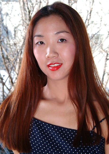 Excellent asian young Heidi Ho in nice skirt unveiling small tits and spreading her legs 