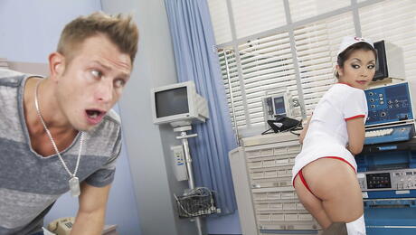 Superb japanese Marica Hase suck dick and fuck in the ass 