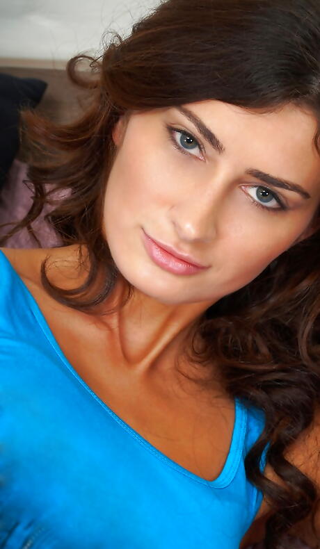 Slim brunette cutie Alexi Star shows small tits and masturbates 