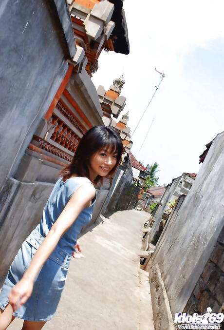 Hot japanese dark hair hottie Saki Ninomiya in fancy skirt uncovering small tits and hairy pussy 