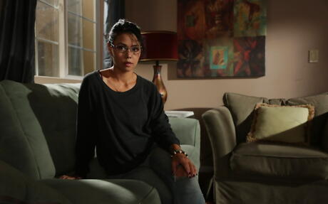 Svelte asian brunette hottie Dana Vespoli in jeans denudes small tits and spreads her legs 