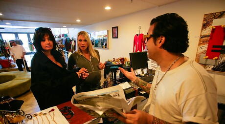 Sexy milf beauties Tory Lane and Harmony Rose enjoy hardcore threesome sex scene 