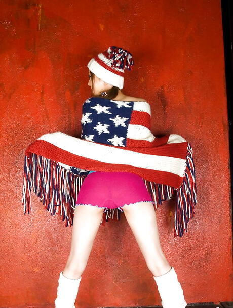 Luscious japanese cutie Rin Sakuragi exposes small tits and butt 