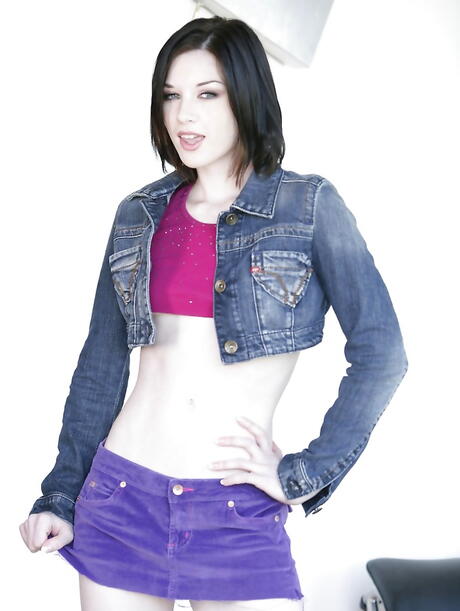 Stunning american brunette cutie Stoya stripping out on camera 