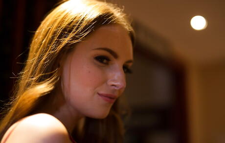 Very attractive american brunette porn star Maya Kendrick in hose drilled by black cock in the ass after good blowjob in bathroom