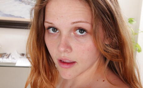 Stunning teen Sophia Monore exhibiting big boobies and masturbating 