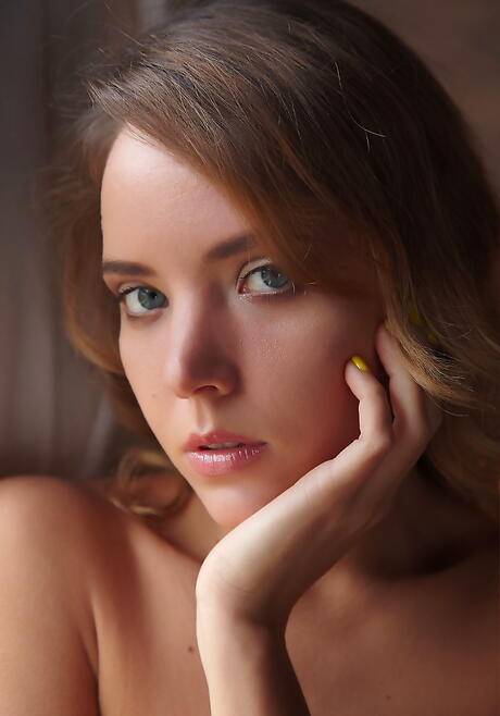 Very attractive teen Katya Clover in lingerie reveals her butt and shaved pussy 