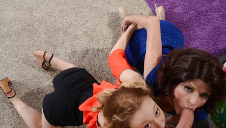 Slim girls Joslyn James and Lucy Tyler in hardcore threesome action 