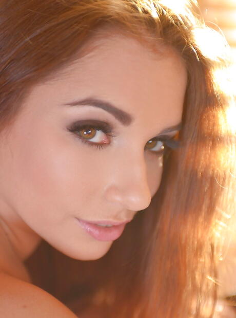 Slim hungarian teen Jenny Glam in shorts exposing her butt and jerking off 