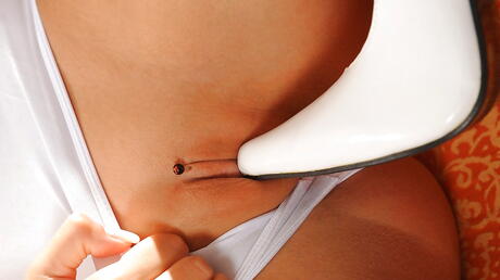 Facinating french pornstar Eva Parcker in sexy undies loves foot fetish 