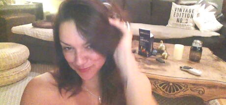 Glamorous latina mature Monica Mendez in sexy jeans shows big boobies while undressing 