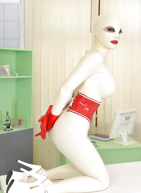 Curious british milf Latex Lucy in uniform in bdsm action 