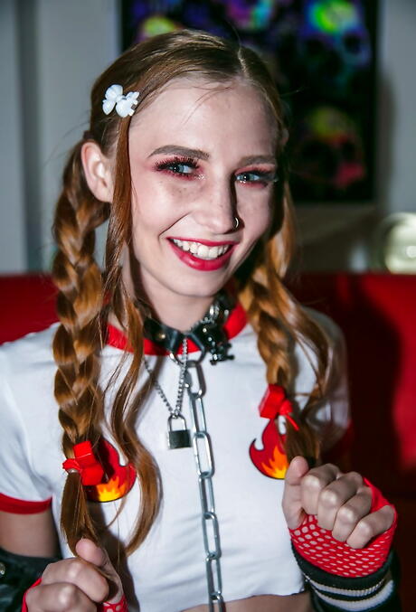 Foxy cutie Ava Parker in shorts in hot fetish gallery 