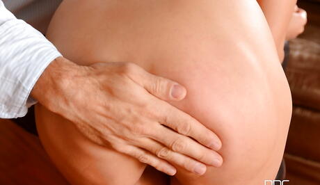 Excellent asian brunette Marica Hase sucks on cock and takes a cumshot 