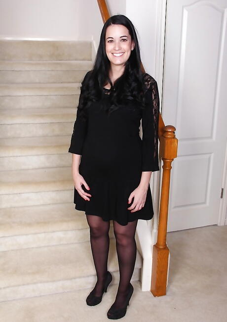 Peachy american brunette milf Nyla Parker in sexy skirt reveals big tits and spreads her legs 