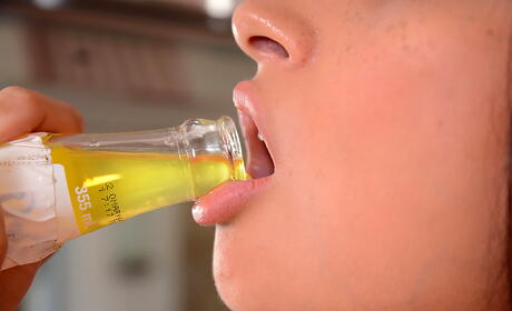 Slender american young Jade Jantzen exhibits her butt in and plays with dildo 