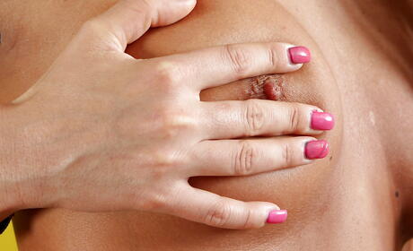 Excellent milf Sasha Kurt shows big hooters and spreads her legs 